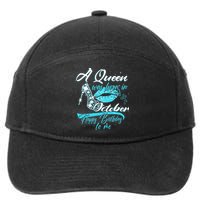 Womens A Queen Was Born In October Happy Birthday To Me 7-Panel Snapback Hat