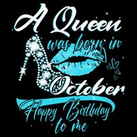 Womens A Queen Was Born In October Happy Birthday To Me 7-Panel Snapback Hat