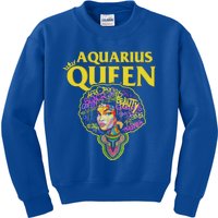 Watercolor Aquarius Queen! Zodiac Birthday Cute Gift Kids Sweatshirt