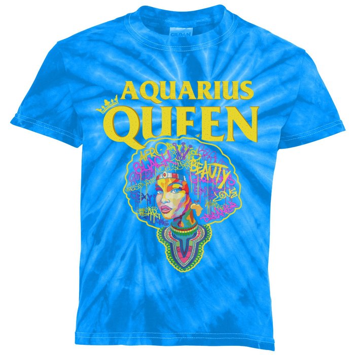 Watercolor Aquarius Queen! Zodiac Birthday Cute Gift Kids Tie-Dye T-Shirt