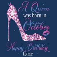 Womens A Queen Was Born In October Happy Birthday To Me High Heel Apron