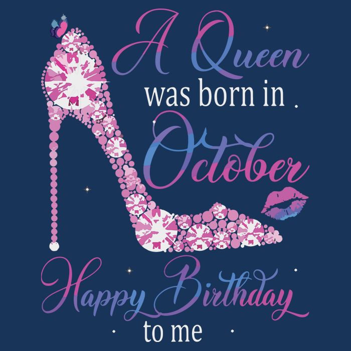 Womens A Queen Was Born In October Happy Birthday To Me High Heel Apron
