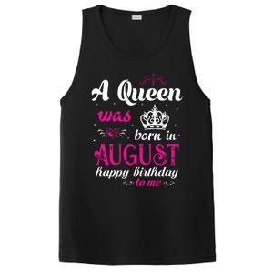 Womens A Queen Was Born In August Happy Birthday Shirts For Girl PosiCharge Competitor Tank