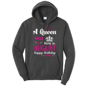 Womens A Queen Was Born In August Happy Birthday Shirts For Girl Tall Hoodie