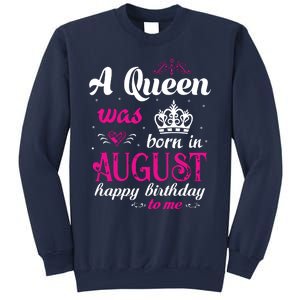 Womens A Queen Was Born In August Happy Birthday Shirts For Girl Sweatshirt