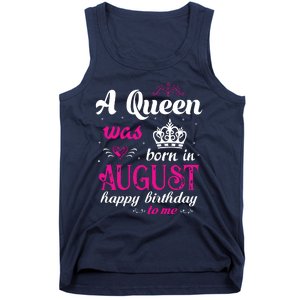 Womens A Queen Was Born In August Happy Birthday Shirts For Girl Tank Top