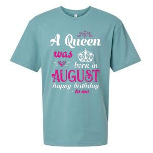 Womens A Queen Was Born In August Happy Birthday Shirts For Girl Sueded Cloud Jersey T-Shirt