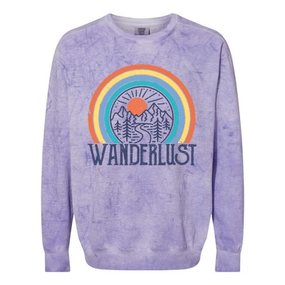 Wander-lust Adventure Road Trip Vacation Travelling Tee Colorblast Crewneck Sweatshirt