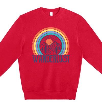 Wander-lust Adventure Road Trip Vacation Travelling Tee Premium Crewneck Sweatshirt