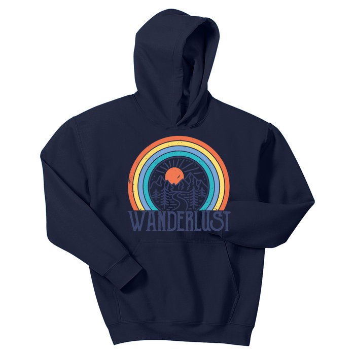 Wander-lust Adventure Road Trip Vacation Travelling Tee Kids Hoodie