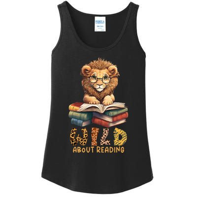 Wild about reading, reading Books And Bookworm Library day Ladies Essential Tank