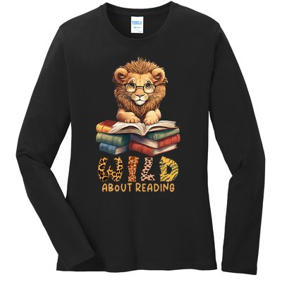 Wild about reading, reading Books And Bookworm Library day Ladies Long Sleeve Shirt