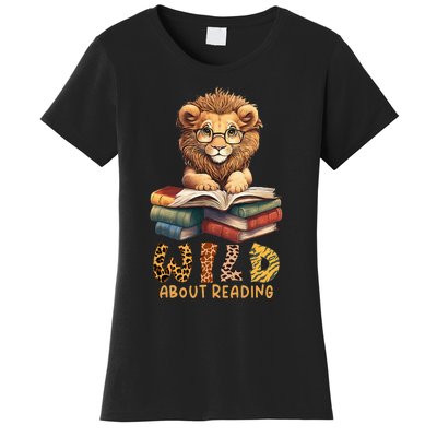 Wild about reading, reading Books And Bookworm Library day Women's T-Shirt