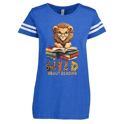 Wild about reading, reading Books And Bookworm Library day Enza Ladies Jersey Football T-Shirt