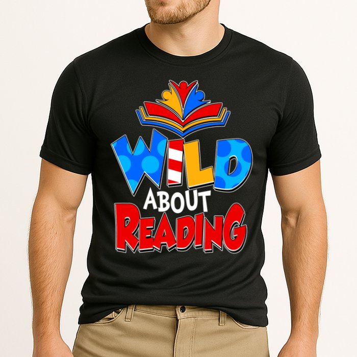 Wild About Reading Book Lover Reading Fan Performance Shirt