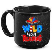 Wild About Reading Book Lover Reading Fan 15oz Campfire Ceramic Mug