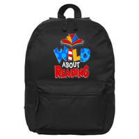 Wild About Reading Book Lover Reading Fan 16 in Basic Backpack