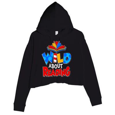 Wild About Reading Book Lover Reading Fan Crop Fleece Hoodie