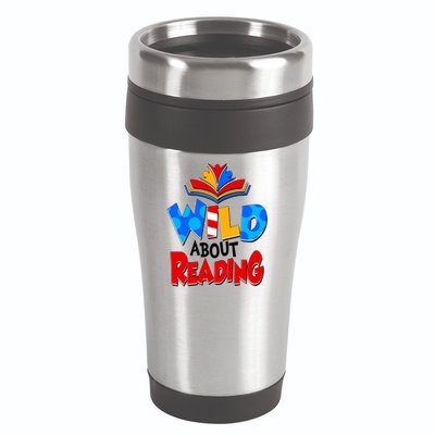 Wild About Reading Book Lover Reading Fan 16oz Travel Tumbler