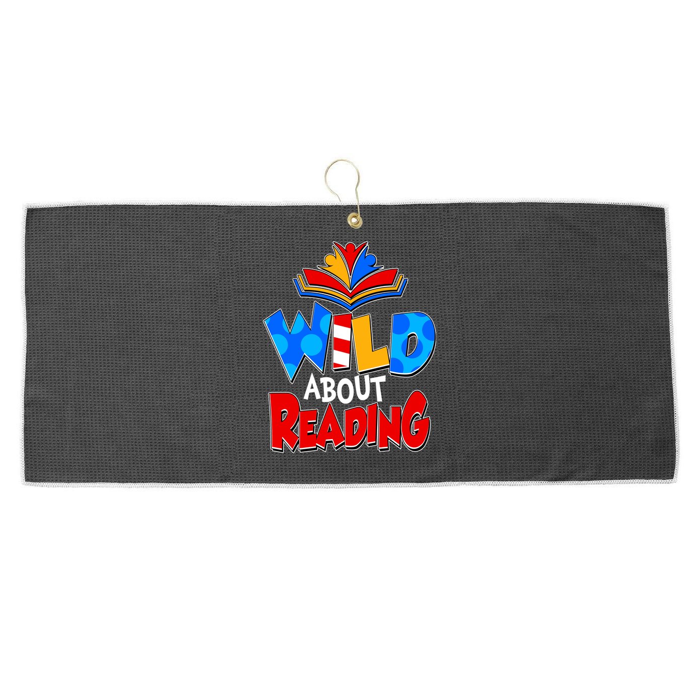 Wild About Reading Book Lover Reading Fan Large Microfiber Waffle Golf Towel