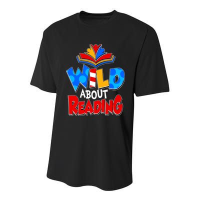 Wild About Reading Book Lover Reading Fan Youth Performance Sprint T-Shirt