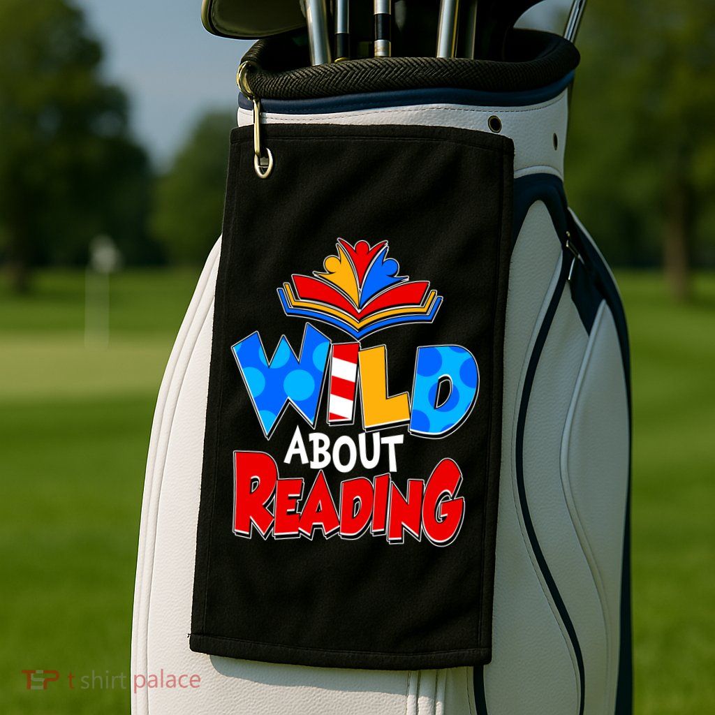Wild About Reading Book Lover Reading Fan Golf Towel