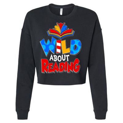 Wild About Reading Book Lover Reading Fan Cropped Pullover Crew