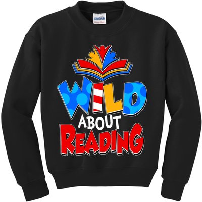 Wild About Reading Book Lover Reading Fan Kids Sweatshirt