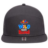 Wild About Reading Book Lover Reading Fan 7 Panel Mesh Trucker Snapback Hat