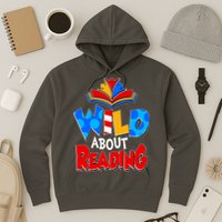 Wild About Reading Book Lover Reading Fan Hoodie