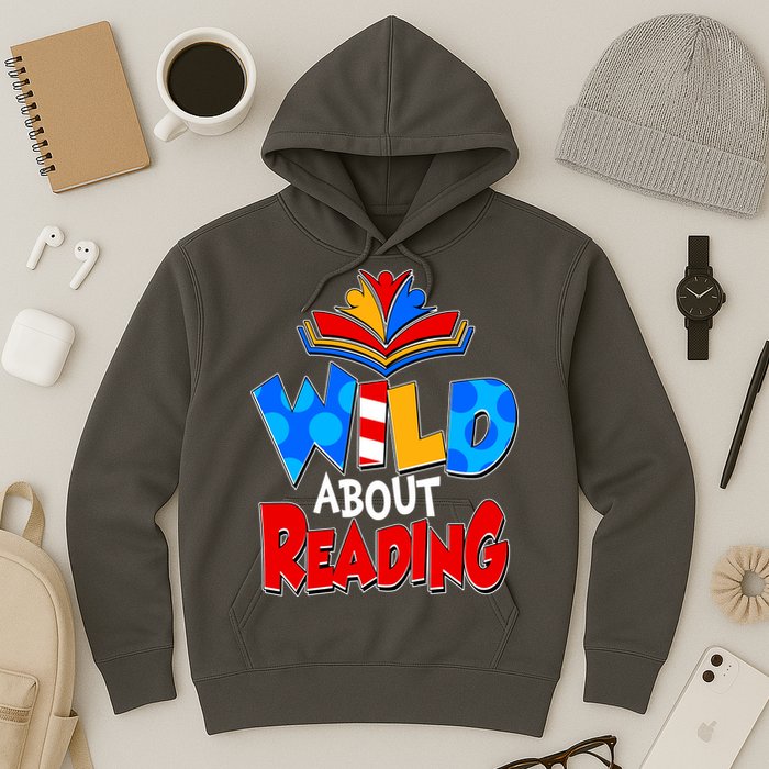 Wild About Reading Book Lover Reading Fan Hoodie