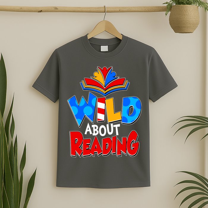 Wild About Reading Book Lover Reading Fan T-Shirt