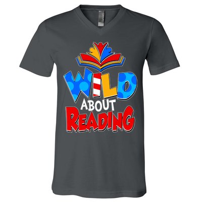 Wild About Reading Book Lover Reading Fan V-Neck T-Shirt