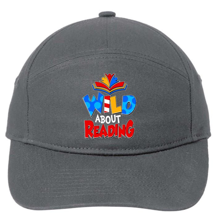 Wild About Reading Book Lover Reading Fan 7-Panel Snapback Hat