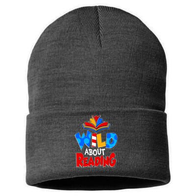 Wild About Reading Book Lover Reading Fan Sustainable Knit Beanie