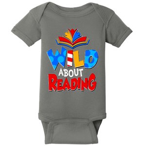 Wild About Reading Book Lover Reading Fan Baby Bodysuit