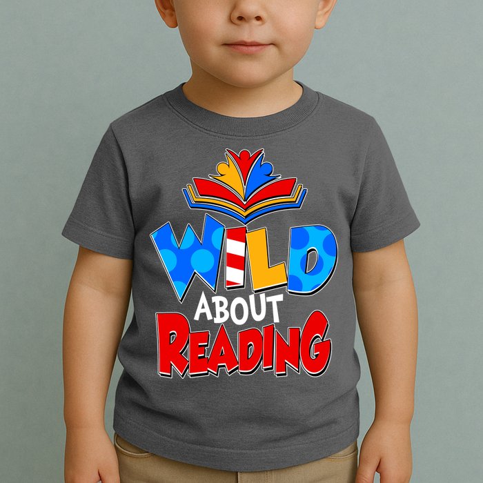 Wild About Reading Book Lover Reading Fan Toddler T-Shirt