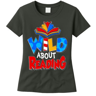 Wild About Reading Book Lover Reading Fan Womens T-Shirt