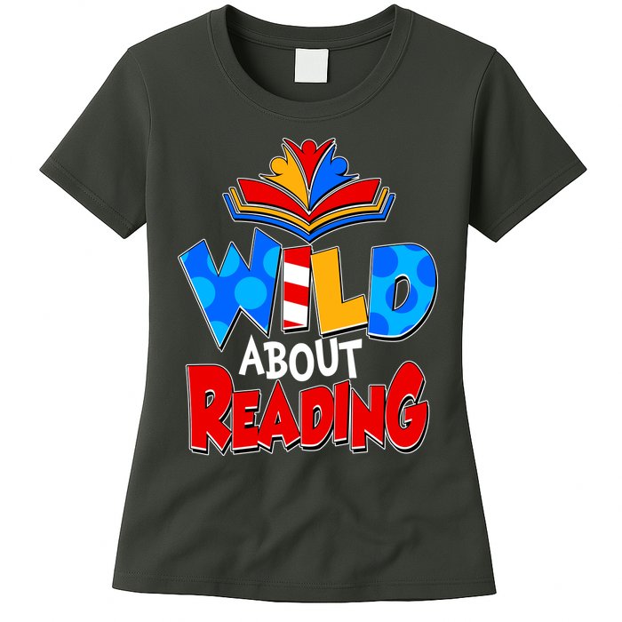 Wild About Reading Book Lover Reading Fan Womens T-Shirt