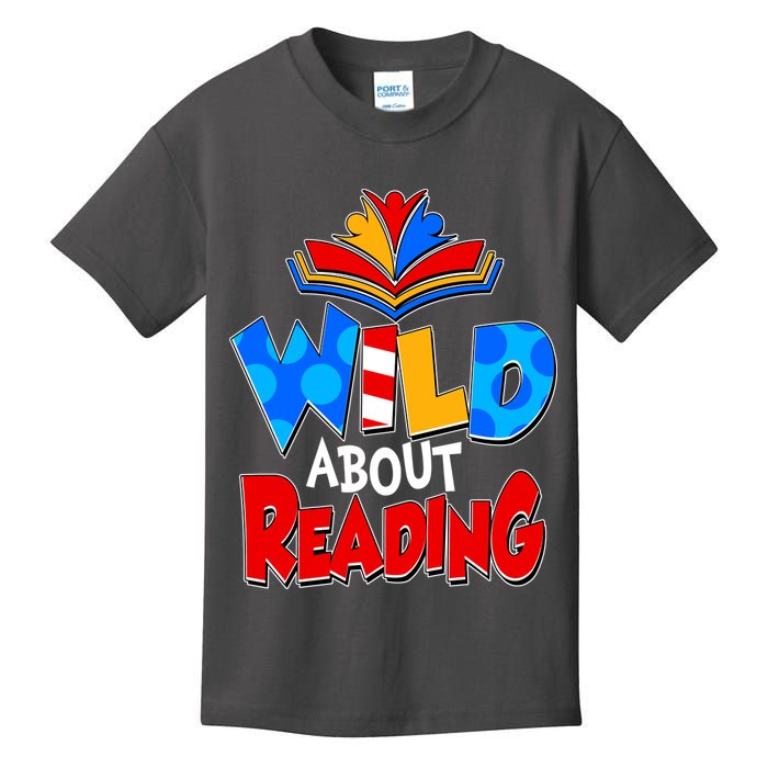 Wild About Reading Book Lover Reading Fan Kids T-Shirt