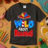 Wild About Reading Book Lover Reading Fan Kids T-Shirt