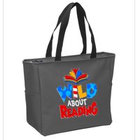 Wild About Reading Book Lover Reading Fan Zip Tote Bag