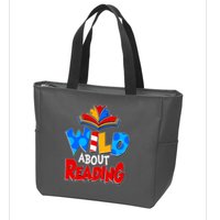 Wild About Reading Book Lover Reading Fan Zip Tote Bag