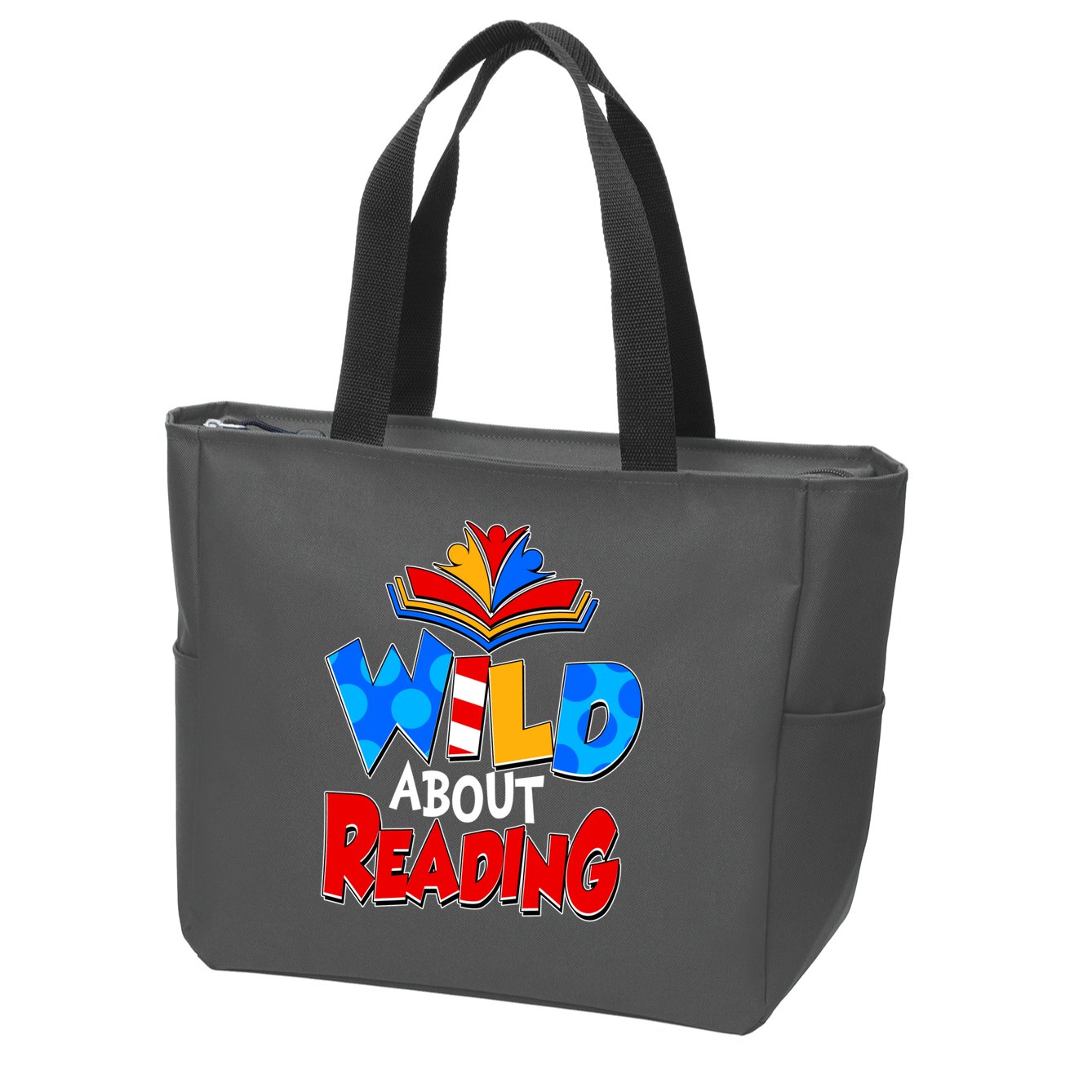 Wild About Reading Book Lover Reading Fan Zip Tote Bag