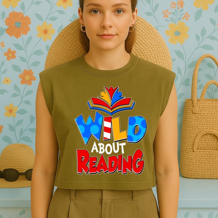Wild About Reading Book Lover Reading Fan Garment-Dyed Women's Muscle Tee