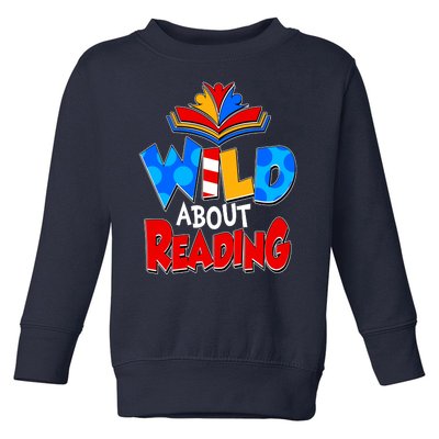 Wild About Reading Book Lover Reading Fan Toddler Sweatshirt