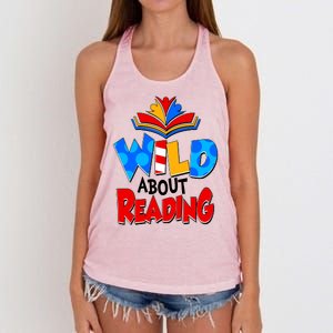 Wild About Reading Book Lover Reading Fan Women's Knotted Racerback Tank