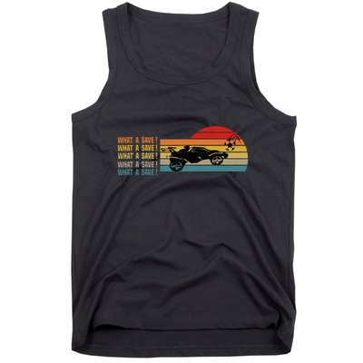 What A Rescue Vintage Retro Rocket Football Car League Tank Top