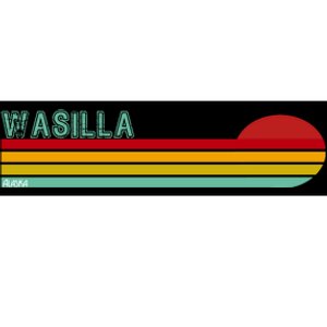 Wasilla Alaska Retro Sunset Bumper Sticker