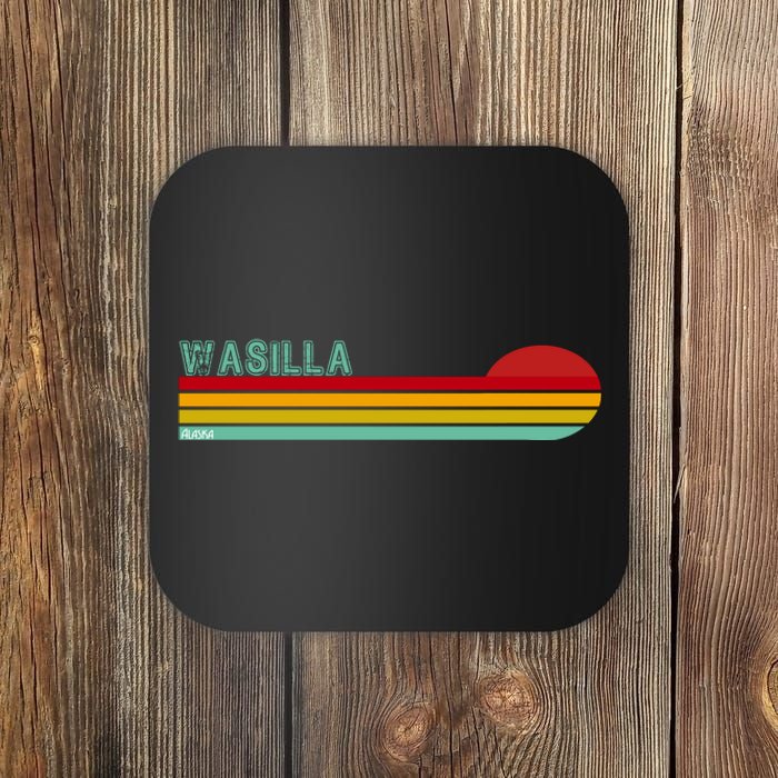 Wasilla Alaska Retro Sunset Coaster